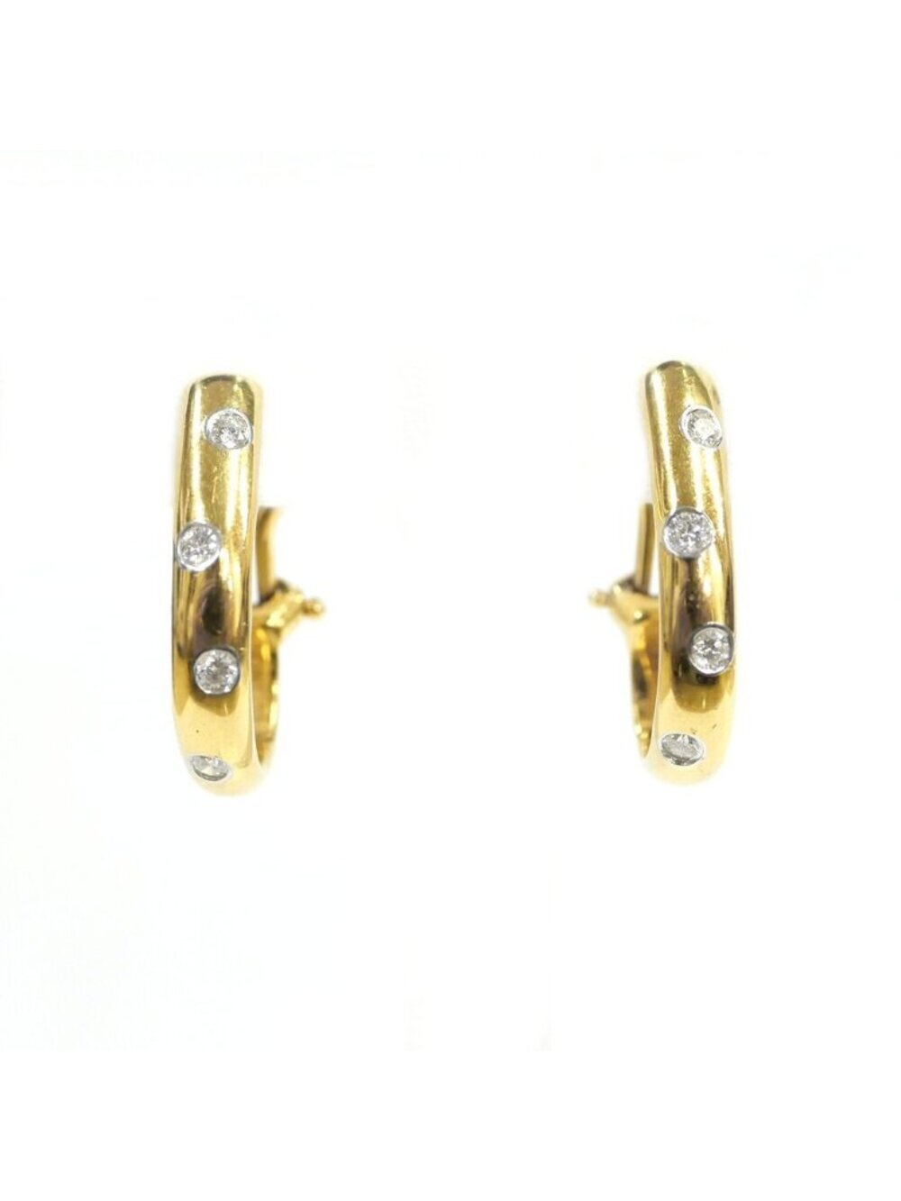 Tiffany & Co Dots Earrings 18K Diamond Yellow Gold